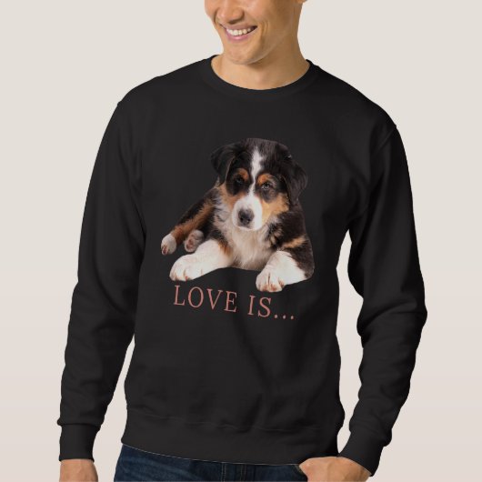 Australian Shepherd Aussie Mama Vater Liebe Dog T- Sweatshirt (Vorderseite)