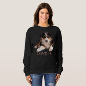 Australian Shepherd Aussie Mama Vater Liebe Dog T- Sweatshirt (Vorne ganz)
