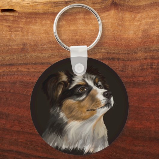 Australian Shepherd - Aussie Puppy Schlüsselanhänger (Vorderseite)