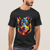 Australian Shepherd Australian Kelpie Portrait T-Shirt (Vorderseite)
