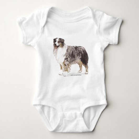 Australian Shepherd Baby Strampler (Vorderseite)