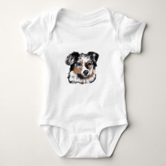 Australian Shepherd Baby Strampler (Vorderseite)