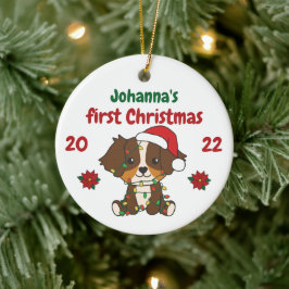 Australian Shepherd Babys erste Weihnachten Keramik Ornament