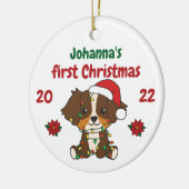Australian Shepherd Babys erste Weihnachten Keramik Ornament (Links)