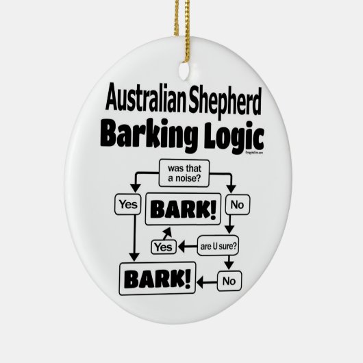 Australian Shepherd Barking Logic Keramik Ornament (Rechts)