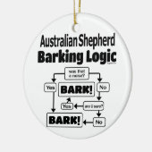 Australian Shepherd Barking Logic Keramik Ornament (Links)