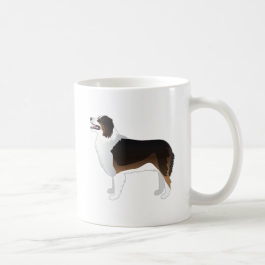 Australian Shepherd Basic Breed Silhouette Kaffeetasse (Rechts)
