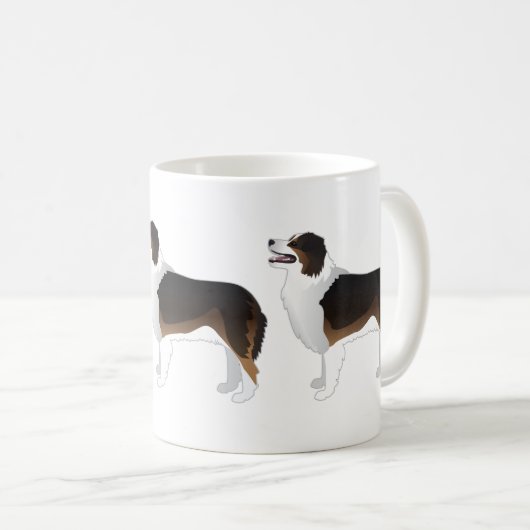 Australian Shepherd Basic Breed Silhouette Kaffeetasse (VorderseiteRechts)