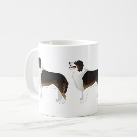 Australian Shepherd Basic Breed Silhouette Kaffeetasse (Vorderseite Links)