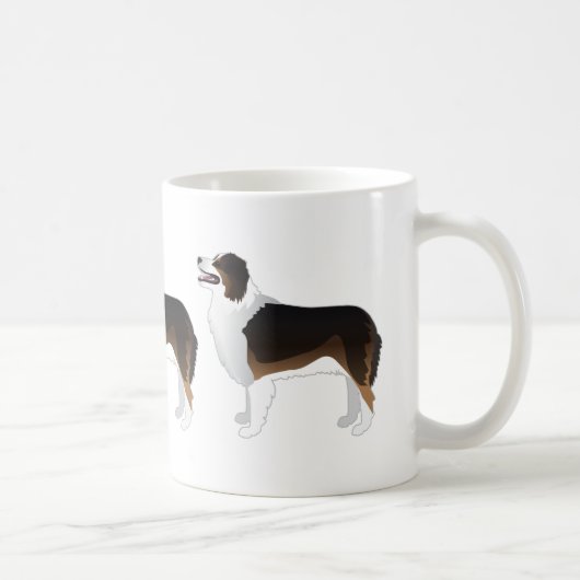 Australian Shepherd Basic Breed Silhouette Kaffeetasse (Rechts)