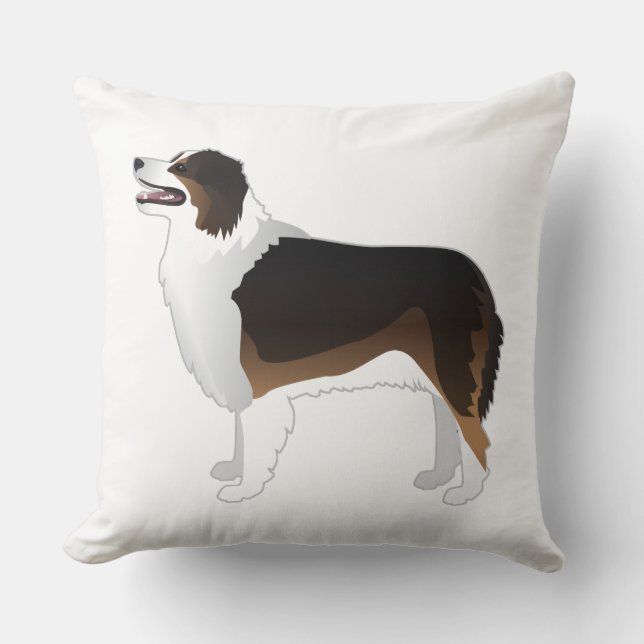 Australian Shepherd Basic Breed Silhouette Kissen (Vorderseite)