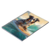 Australian Shepherd Beach Surfing Painting Notizblock (Linke Seite)