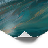 Australian Shepherd Beach Surfing Painting Poster (Ecke)