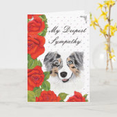 Australian Shepherd Beileid Greeting Card Karte (Gelbe Blume)