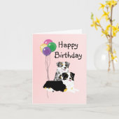 Australian Shepherd Birthday Card Karte (Gelbe Blume)