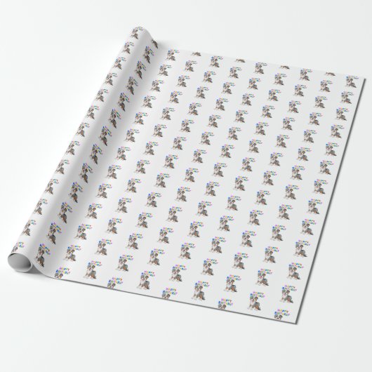 Australian Shepherd Birthday Geschenkpapier (Ungerollt)