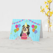 Australian Shepherd Birthday Holiday Card Karte (Gelbe Blume)