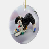 Australian Shepherd Black and Tan Tricolor Keramik Ornament (Rechts)