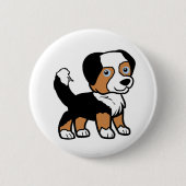 Australian Shepherd Black Tri Cartoon With Tail Button (Vorderseite)