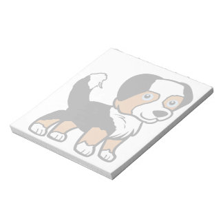 Australian Shepherd Black Tri Cartoon With Tail Notizblock
