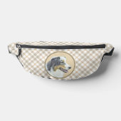 Australian Shepherd Black Tri Painting Dog Art Bauchtasche (Ablage )