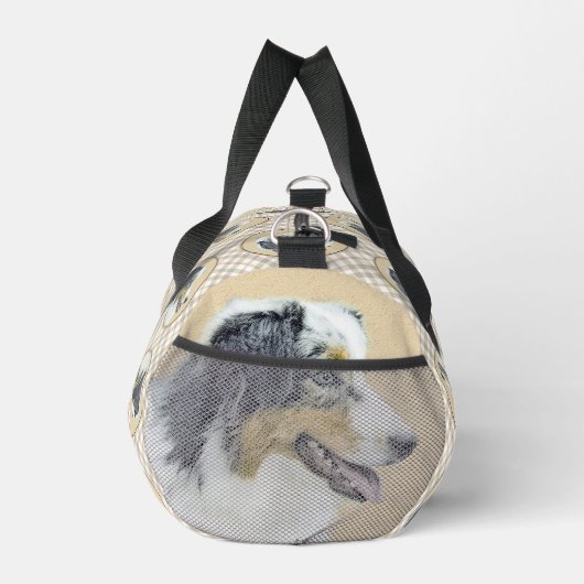 Australian Shepherd Black Tri Painting Dog Art Duffle Bag (Rechts)