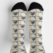 Australian Shepherd Black Tri Painting Dog Art Socken (Oben)