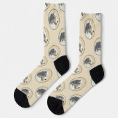 Australian Shepherd Black Tri Painting Dog Art Socken (Linkes Detail)
