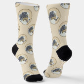 Australian Shepherd Black Tri Painting Dog Art Socken (Gewinkelt)