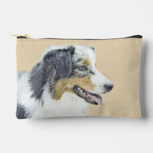 Australian Shepherd Black Tri Painting Dog Art Zubehörtasche