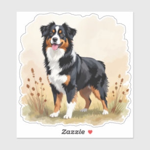 Australian Shepherd Black Tricolor Aussie Dog Aufkleber