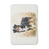 Australian Shepherd Black Tricolor Aussie Dog Badematte (Vorderseite Vertikal)