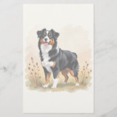 Australian Shepherd Black Tricolor Aussie Dog Briefpapier (Rückseite)