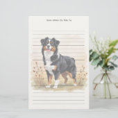 Australian Shepherd Black Tricolor Aussie Dog Briefpapier (Stehend Vorderseite)