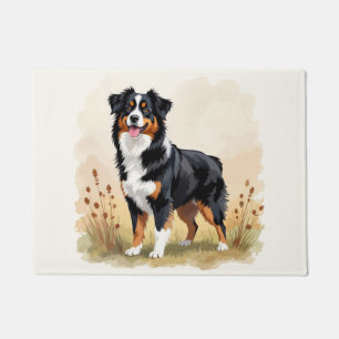 Australian Shepherd Black Tricolor Aussie Dog Fußmatte