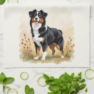 Australian Shepherd Black Tricolor Aussie Dog Geschirrtuch