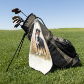 Australian Shepherd Black Tricolor Aussie Dog Golfhandtuch (Gras)
