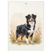 Australian Shepherd Black Tricolor Aussie Dog Klemmbrett (Rückseite)