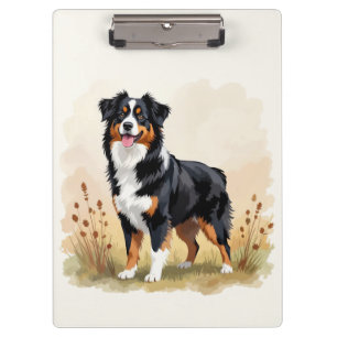 Australian Shepherd Black Tricolor Aussie Dog Klemmbrett