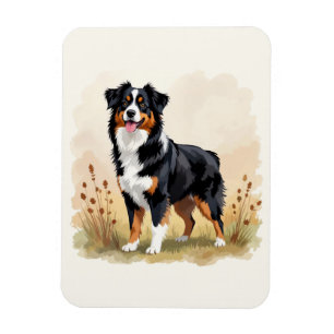 Australian Shepherd Black Tricolor Aussie Dog Magnet