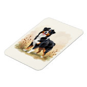 Australian Shepherd Black Tricolor Aussie Dog Magnet (Linke Seite)