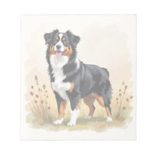 Australian Shepherd Black Tricolor Aussie Dog Notizblock