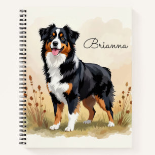 Australian Shepherd Black Tricolor Aussie Dog Notizblock