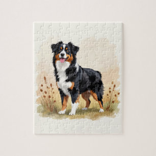 Australian Shepherd Black Tricolor Aussie Dog Puzzle