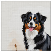 Australian Shepherd Black Tricolor Aussie Dog Stoff (Nahaufnahme)