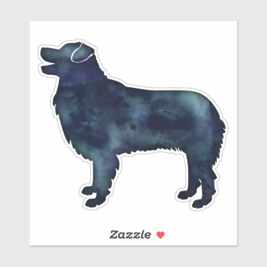 Australian Shepherd Black Watercolor Silhouette Aufkleber (Blatt)