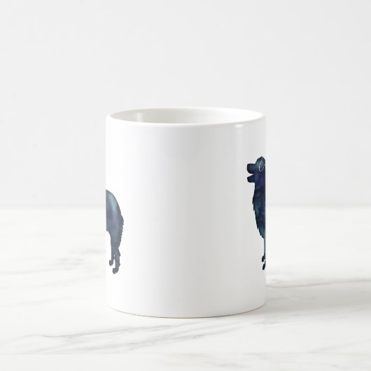 Australian Shepherd Black Watercolor Silhouette Kaffeetasse (Mittel)