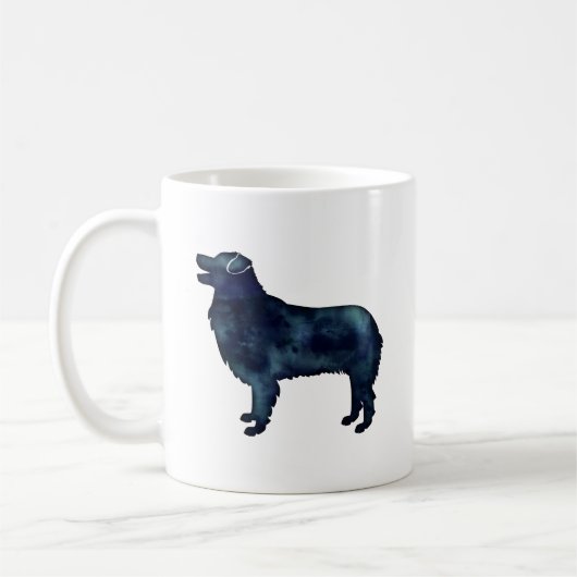 Australian Shepherd Black Watercolor Silhouette Kaffeetasse (Links)