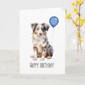 Australian Shepherd Blue Merle Aussie Birthday Karte (Gelbe Blume)
