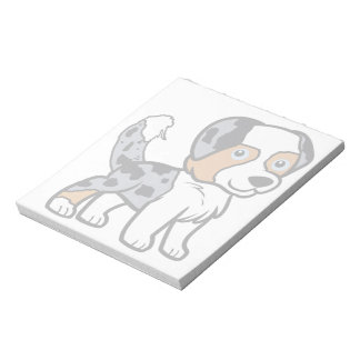 Australian Shepherd Blue Merle Cartoon with Tail Notizblock